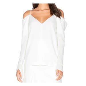 White Cold Shoulder Top